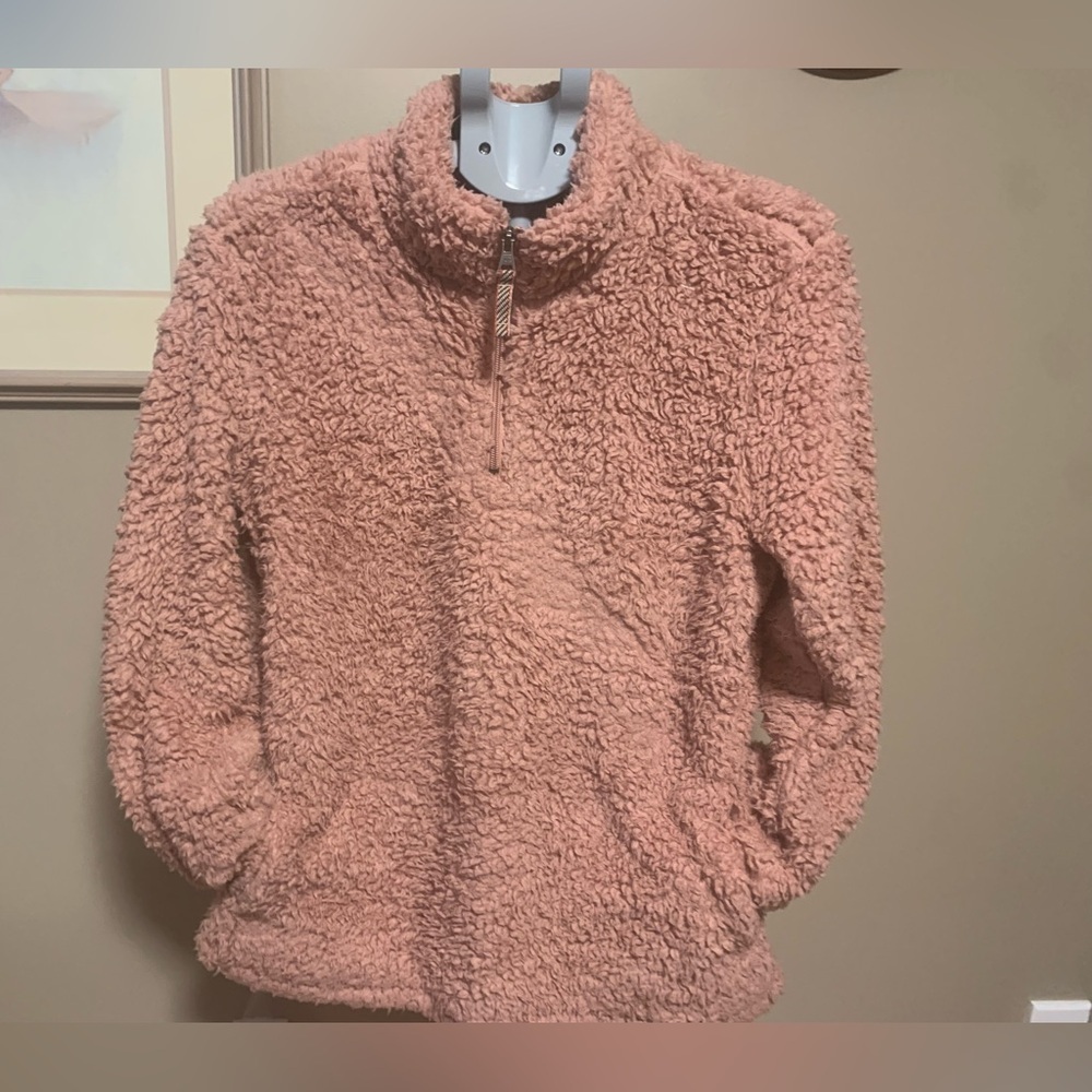 Weatherproof Women's Teddy Bear Sherpa Fleece Pullover Rose Colour Size Large